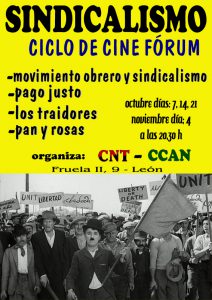 Lee más sobre el artículo CICLO DE CINE FÓRUM «Sindicalismo»