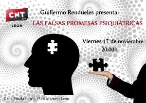 Lee más sobre el artículo 17 de noviembre: Presentación del libro «Las falsas promesas psiquiátricas» de Guillermo Rendueles