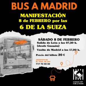 Lee más sobre el artículo 08/02/2025: Todxs a Madrid por las 6 de La Suiza